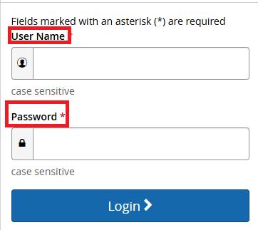 enter assigned login credentials 