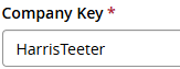 Enter company key Harris Teeter